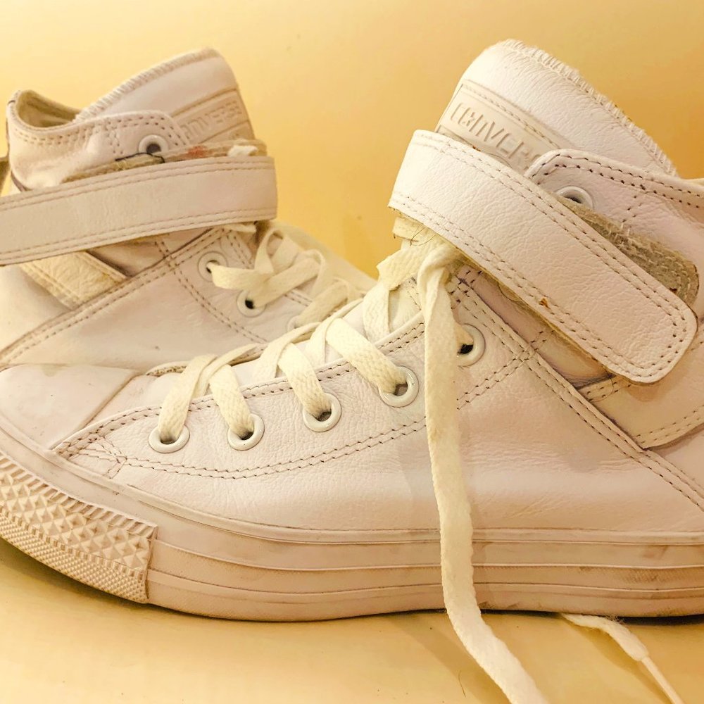 RARE Converse All-Star White Leather High Top